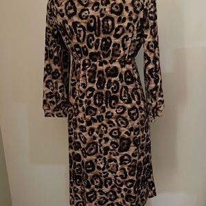 INC Leopard V-neck dress.